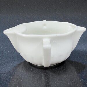 Pillivuyt France White Porcelain Sauce Boat Fat Lean Separator Double Spout VTG